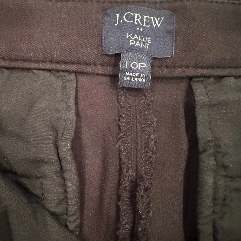 J. Crew Kallie Black Pants Sz 10P Cropped Career Preppy Office Versatile